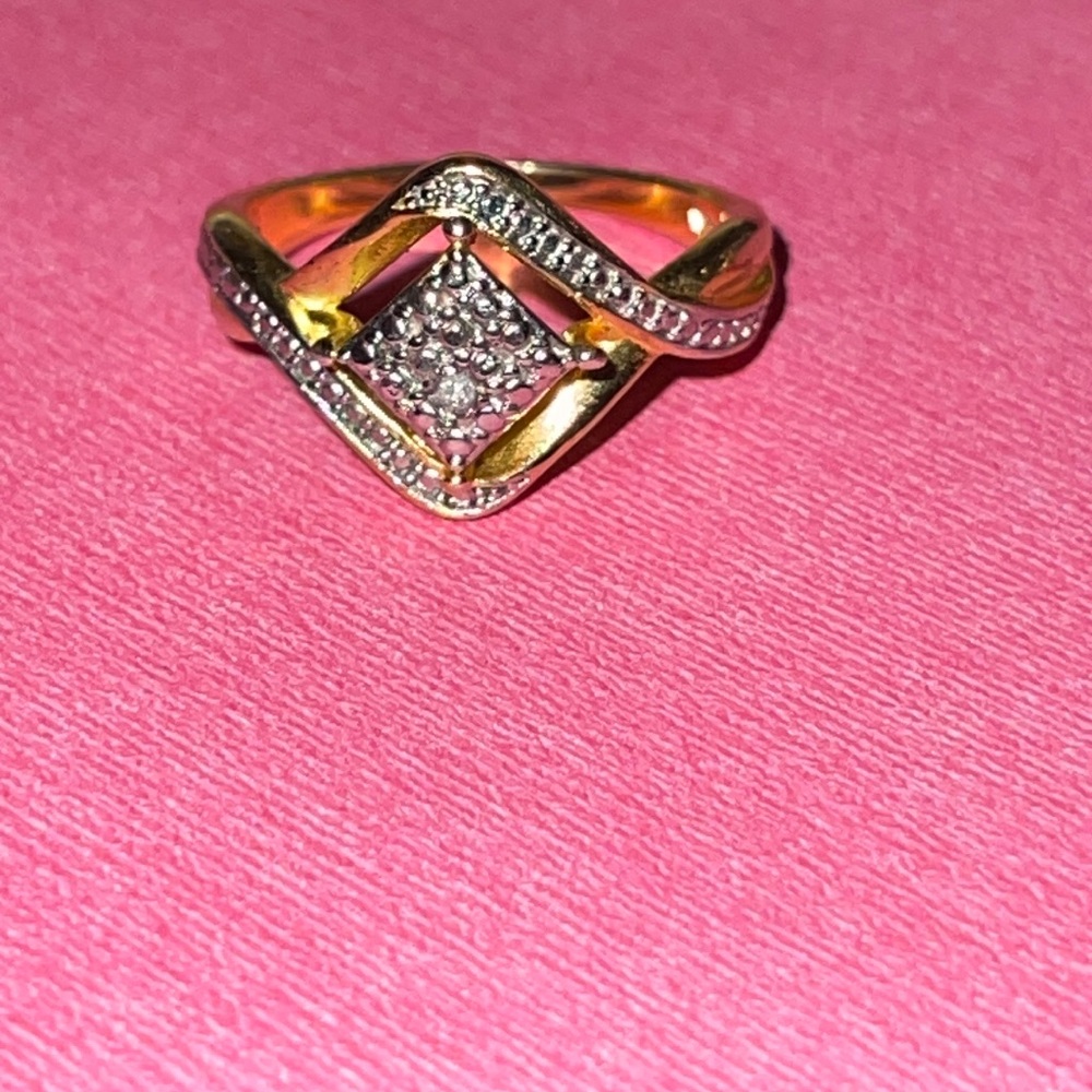 Silver and and gold tone ring